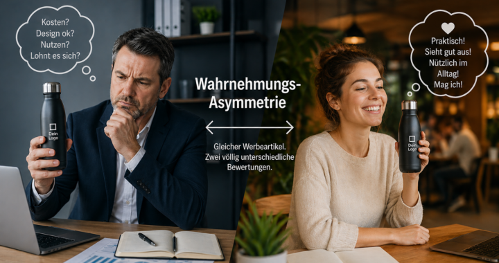 Wahrnehmungs-Asymmetrie“ — Warum Geschäftsführer ihre eigenen Werbeartikel anders bewerten als die Empfänger.